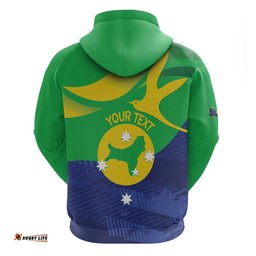 RugbyLife Shop Personalised Australia Christmas Island Hoodie Wilayah Pulau Krismas Flag Color LT14