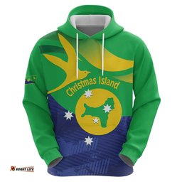 RugbyLife Shop Personalised Australia Christmas Island Hoodie Wilayah Pulau Krismas Flag Color LT14