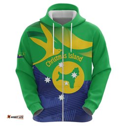 RugbyLife Shop Personalised Australia Christmas Island Hoodie Wilayah Pulau Krismas Flag Color LT14