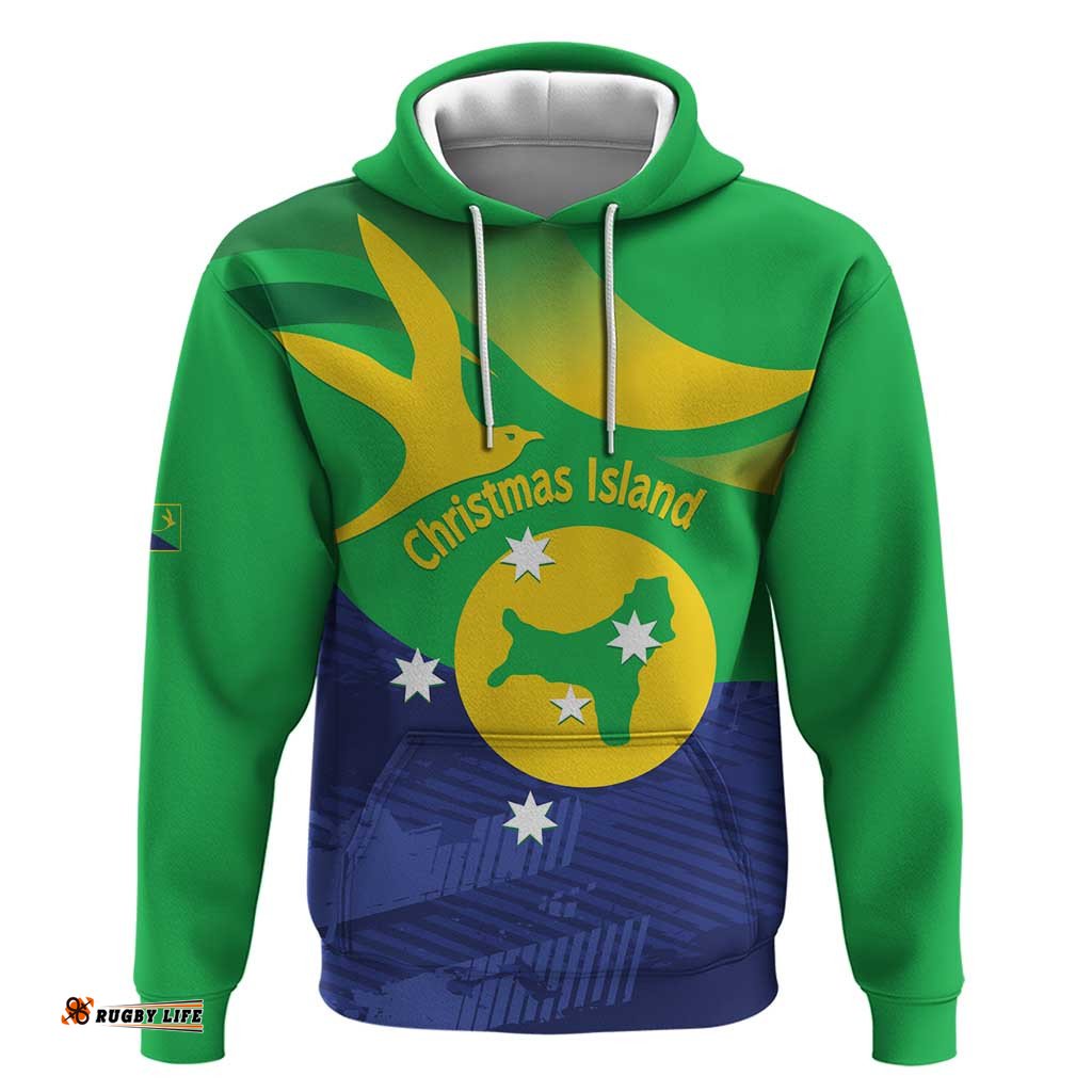 RugbyLife Shop Personalised Australia Christmas Island Hoodie Wilayah Pulau Krismas Flag Color LT14