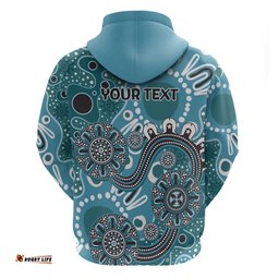 RugbyLife Shop Personalised NAIDOC Week 50 Years Deadly Always Hoodie Teal Aboriginal Artwork Dot Painting LT9