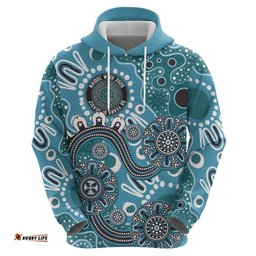 RugbyLife Shop Personalised NAIDOC Week 50 Years Deadly Always Hoodie Teal Aboriginal Artwork Dot Painting LT9