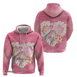 RugbyLife Shop Personalised Pink Galah Australia Valentine's Day Hoodie I Love You With All My Heart LT14
