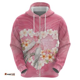 RugbyLife Shop Personalised Pink Galah Australia Valentine's Day Hoodie I Love You With All My Heart LT14