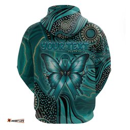 RugbyLife Shop Personalised Ovarian Cancer Awareness Hoodie This Is What A Fighter Looks Like DT05