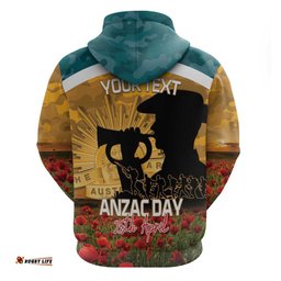 RugbyLife Shop Personalised Wallabies ANZAC Day Hoodie Last Post Poppy Lest We Forget LT14