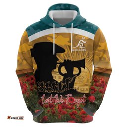 RugbyLife Shop Personalised Wallabies ANZAC Day Hoodie Last Post Poppy Lest We Forget LT14