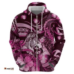 RugbyLife Shop Personalised Maori Romantic Valentine Hoodie The Hongi Kiss Pink Galaxy DT05