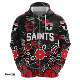RugbyLife Shop Personalized St Kilda Saints Hoodie Aboriginal Dot Painting Graffiti Style TS04