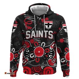 RugbyLife Shop Personalized St Kilda Saints Hoodie Aboriginal Dot Painting Graffiti Style TS04