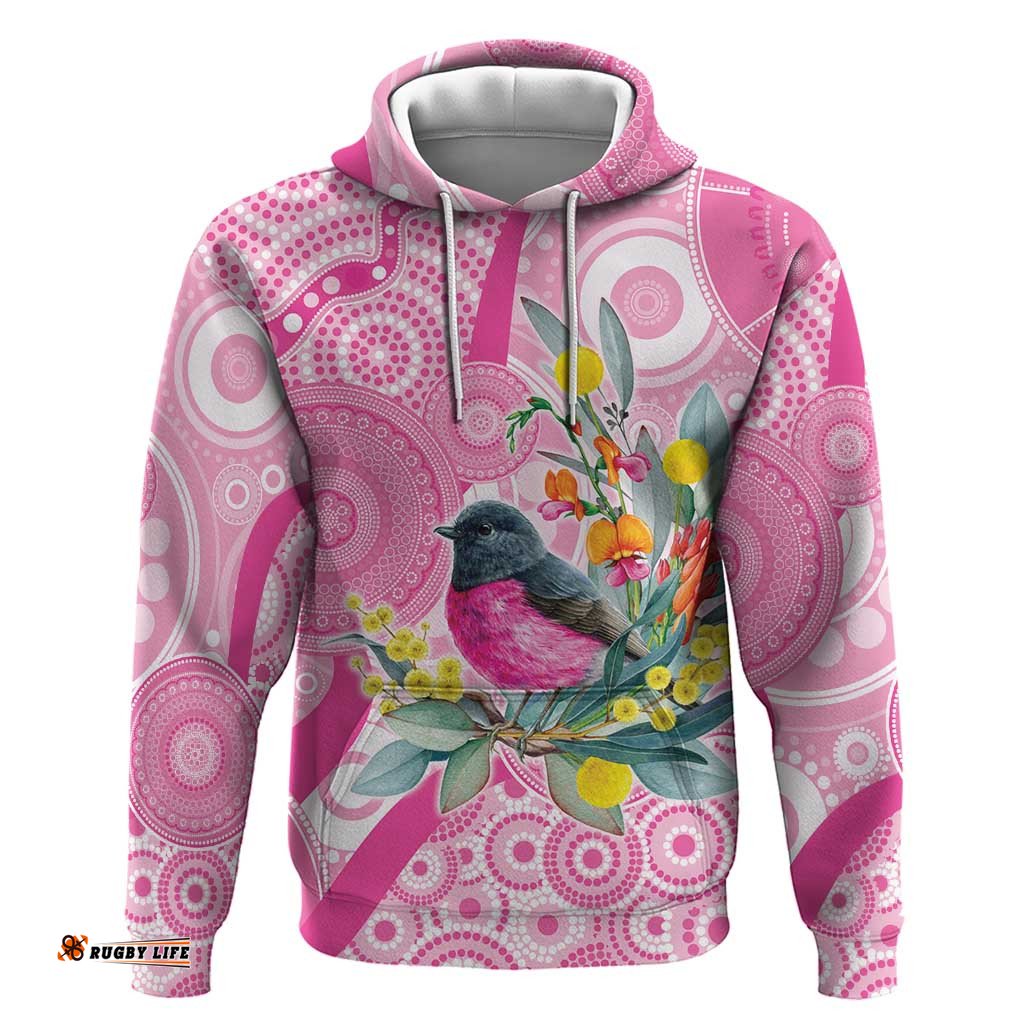 RugbyLife Shop Pink Robin Aboriginal Inspired Hoodie LT9