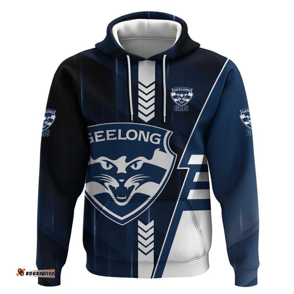 RugbyLife Shop Personalized Geelong Cats Hoodie Modern Geometric Sports Graphic Style TS04