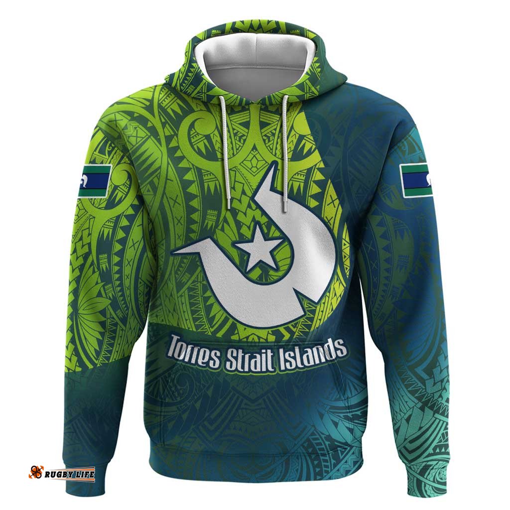 RugbyLife Shop Torres Strait Islands Hoodie Vibrant Polynesian Tribal Pattern Art TS04