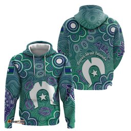 RugbyLife Shop Sea Turtle Torres Strait Islands Hoodie Pacific Indigenous Australian Oceanic Dot Art TS04