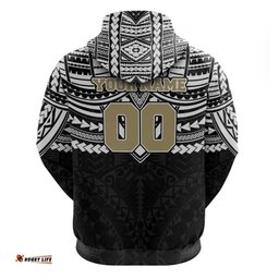 RugbyLife Shop Personalized Collingwood Magpies Hoodie Polynesian Tribal Pattern Heritage Football TS04