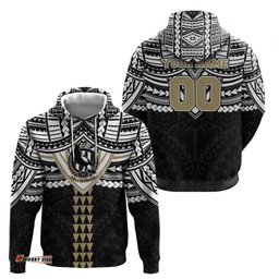 RugbyLife Shop Personalized Collingwood Magpies Hoodie Polynesian Tribal Pattern Heritage Football TS04