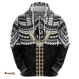 RugbyLife Shop Personalized Collingwood Magpies Hoodie Polynesian Tribal Pattern Heritage Football TS04