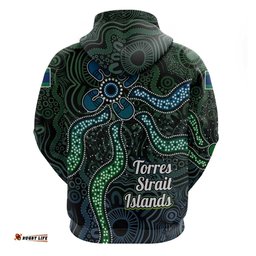 RugbyLife Shop Torres Strait Islands Hoodie Indigenous Australian Marine Tribal Dot Art TS04