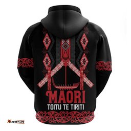 RugbyLife Shop Toitu Te Tiriti Waitangi Hoodie Black Wharenui House LT9
