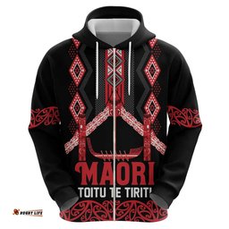 RugbyLife Shop Toitu Te Tiriti Waitangi Hoodie Black Wharenui House LT9