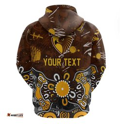 RugbyLife Shop Personalized Hawthorn Hawks Hoodie Aboriginal Dot Painting Graffiti Style TS04
