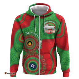 RugbyLife Shop Rabbitohs NAIDOC Week 2026 Personalised Hoodie 50 Years of Deadly Aboriginal Art LT14