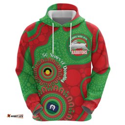 RugbyLife Shop Rabbitohs NAIDOC Week 2026 Personalised Hoodie 50 Years of Deadly Aboriginal Art LT14