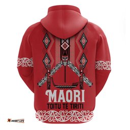 RugbyLife Shop Toitu Te Tiriti Waitangi Hoodie Red Wharenui House LT9