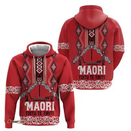 RugbyLife Shop Toitu Te Tiriti Waitangi Hoodie Red Wharenui House LT9