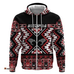 RugbyLife Shop Personalised Taniko Motifs Aotearoa Hoodie Waitangi Kowhaiwhai Kiwi LT7