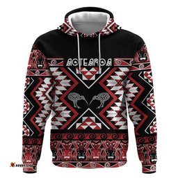 RugbyLife Shop Personalised Taniko Motifs Aotearoa Hoodie Waitangi Kowhaiwhai Kiwi LT7