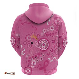RugbyLife Shop Pink Ribbon Australia Hoodie Breast Cancer Awareness Aboriginal Cacatua leadbeateri LT14