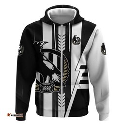 RugbyLife Shop Personalized Collingwood Magpies Hoodie Modern Geometric Sports Graphic Style TS04