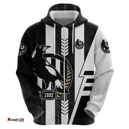 RugbyLife Shop Personalized Collingwood Magpies Hoodie Modern Geometric Sports Graphic Style TS04