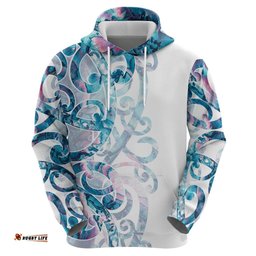 RugbyLife Shop Turquoise Paua Shell Maori Hoodie Koru Kowhaiwhai LT7
