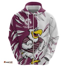 RugbyLife Shop Personalized Manly Warringah Sea Eagles Hoodie Dynamic Lightning Mascot Rugby Australia TS04