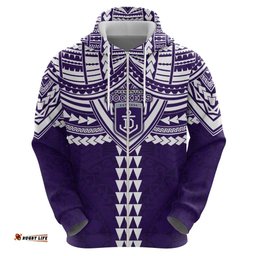 RugbyLife Shop Personalized Fremantle Dockers Hoodie Polynesian Tribal Pattern Heritage Football TS04