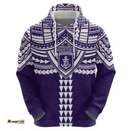 RugbyLife Shop Personalized Fremantle Dockers Hoodie Polynesian Tribal Pattern Heritage Football TS04