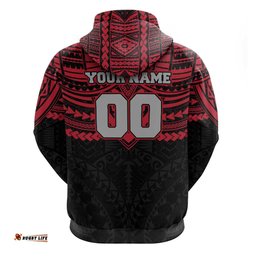 RugbyLife Shop Personalized Essendon Bombers Hoodie Polynesian Tribal Pattern Heritage Football TS04