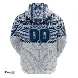 RugbyLife Shop Personalized Geelong Cats Hoodie Polynesian Tribal Pattern Heritage Football TS04