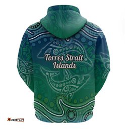 RugbyLife Shop Torres Strait Islands Hoodie Shark Indigenous Australian Tribal Dot Art TS04