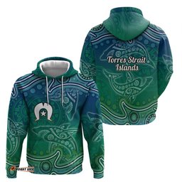 RugbyLife Shop Torres Strait Islands Hoodie Shark Indigenous Australian Tribal Dot Art TS04