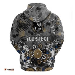 RugbyLife Shop Personalized Collingwood Magpies Hoodie Aboriginal Dot Painting Graffiti Style TS04