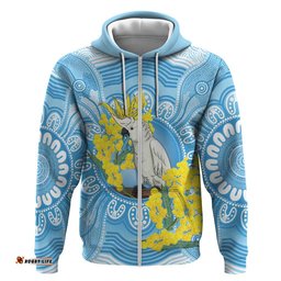 RugbyLife Shop World Diabetes Day Australia Hoodie Yellow-crested Cockatoo Golden Wattle Aboriginal LT14