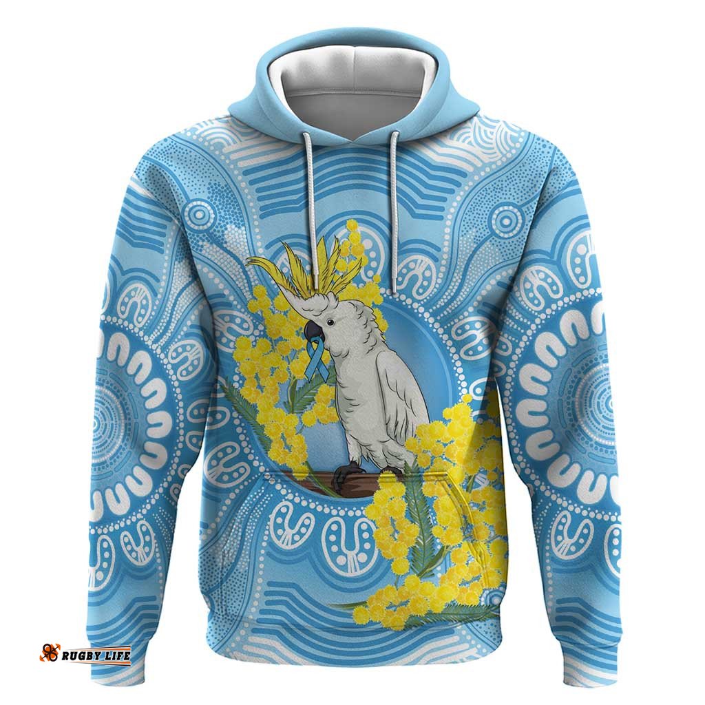 RugbyLife Shop World Diabetes Day Australia Hoodie Yellow-crested Cockatoo Golden Wattle Aboriginal LT14