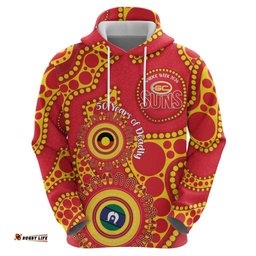 RugbyLife Shop Suns NAIDOC Week 2026 Personalised Hoodie 50 Years of Deadly Aboriginal Art LT14