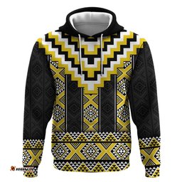 RugbyLife Shop Yellow Taniko Aotearoa Hoodie Niho Taniwha Mix Poutama LT14