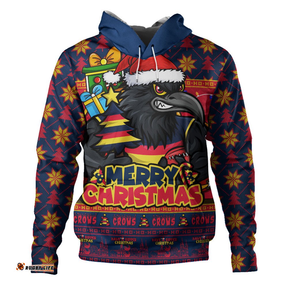 Adelaide Crows Hoodie Festive Holiday Merry Christmas Vibe