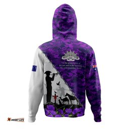 Australia Hoodie Anzac Day Two Sides Of Service Purple Poppy Remembrance