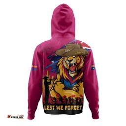 Brisbane Lions Hoodie ANZAC Inspired Football Fan Memorial Design